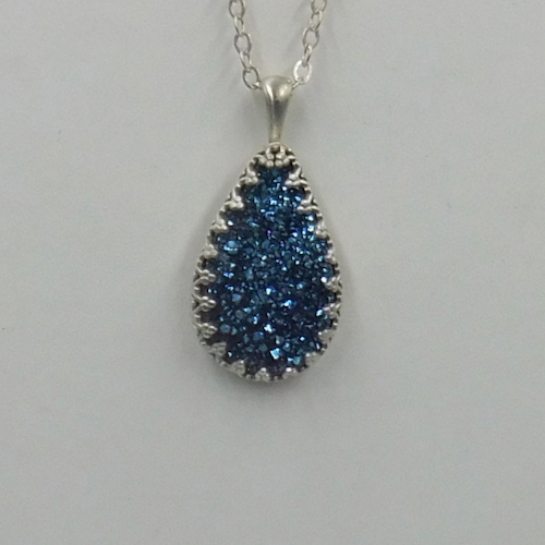 DKC-2041 Pendant Blue Druzy $190 at Hunter Wolff Gallery